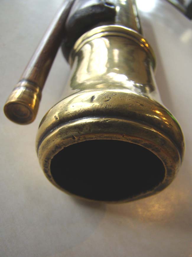 An early Queen Anne period brass barreled flintlock blunderbuss dated 1712 and used on board the H M S Ramillies — image 6